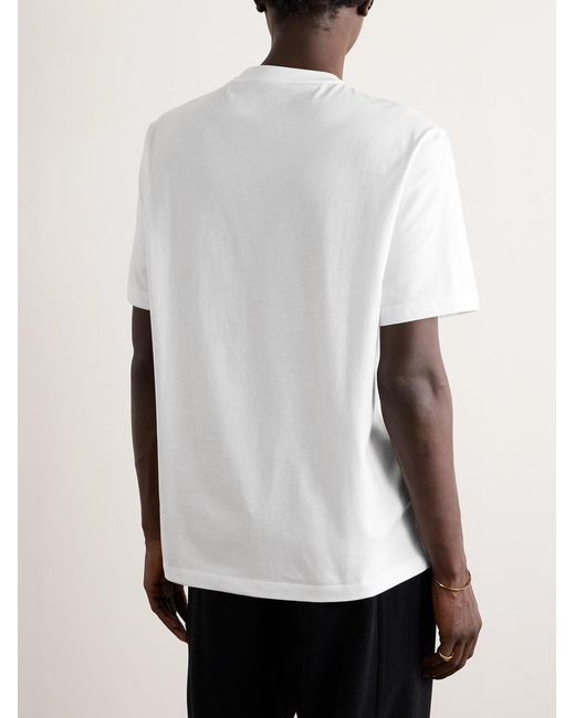Versace Natural Logo-Embroidered Cotton-Jersey T-Shirt for men
