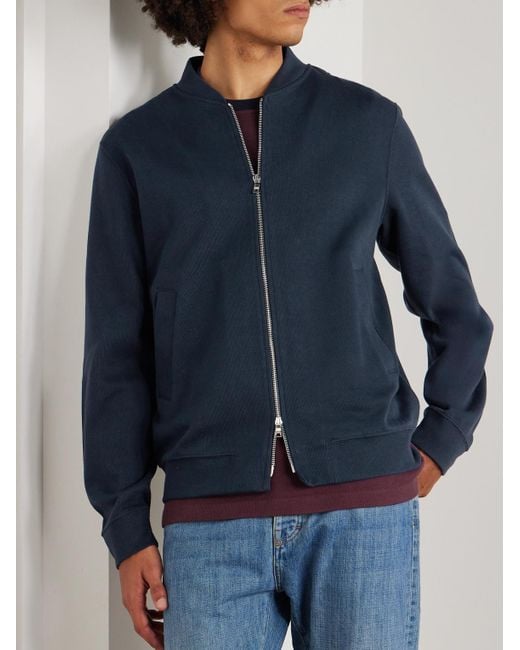 Mr P. Blue Cotton Zip-up Sweatshirt for men