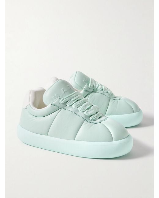 Marni Green Bigfoot 2.0 Logo-Embossed Padded Quilted Leather Sneakers for men
