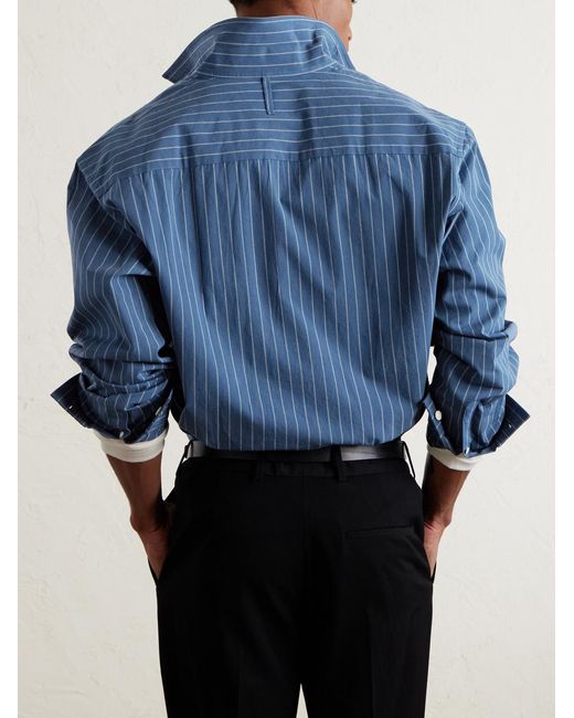 Reed 50032 Striped Organic Cotton Shirt di NN07 in Blue da Uomo