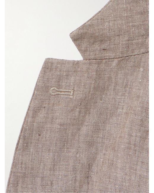 Barena Brown Borgo Linen Suit Jacket for men