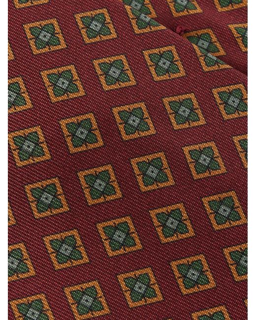 Rubinacci Purple 9Cm Printed Silk-Twill Tie for men