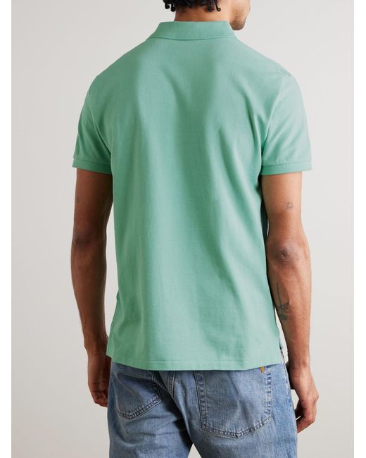 Polo Ralph Lauren Green Logo-Embroidered Cotton-Jersey Polo Shirt for men