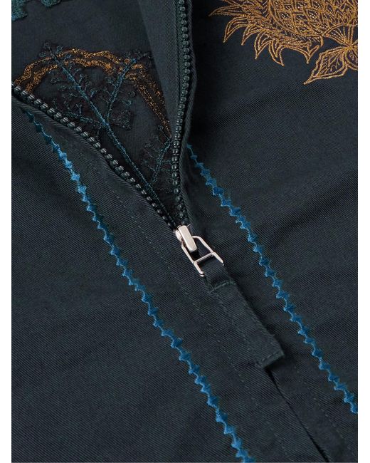 Universal Works Blue Embroidered Cotton-Twill Jacket for men