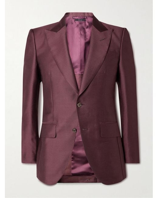 Tom Ford Sakko aus Twill aus einer Mischung aus Wolle in Purple für Herren