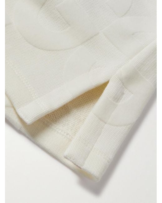 Polo in jersey di cotone con logo floccato di Gucci in White da Uomo