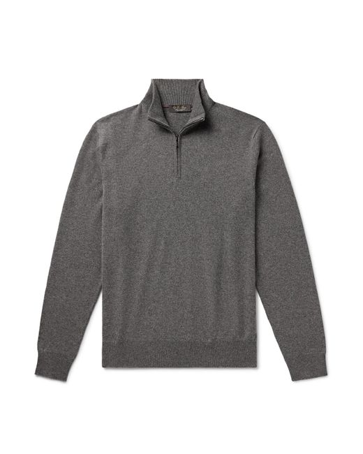 Loro Piana Gray Slim-fit Baby Cashmere Half-zip Sweater for men