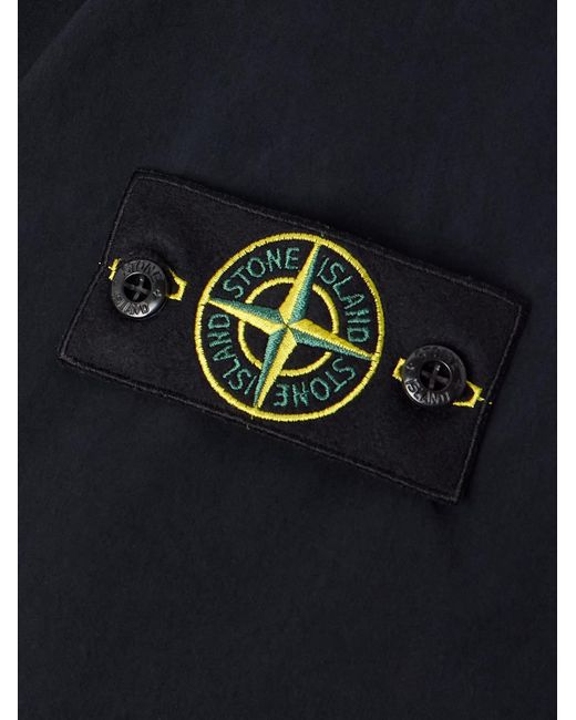 Stone Island Blue Logo-Appliquéd Shell Parka for men