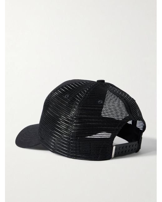 Amiri Black Ma Hollywood Appliquéd Cotton-Twill And Mesh Baseball Cap for men