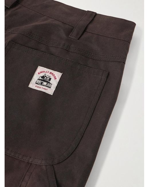 Bode Gray Knolly Brook Straight-Leg Waxed-Cotton Trousers for men