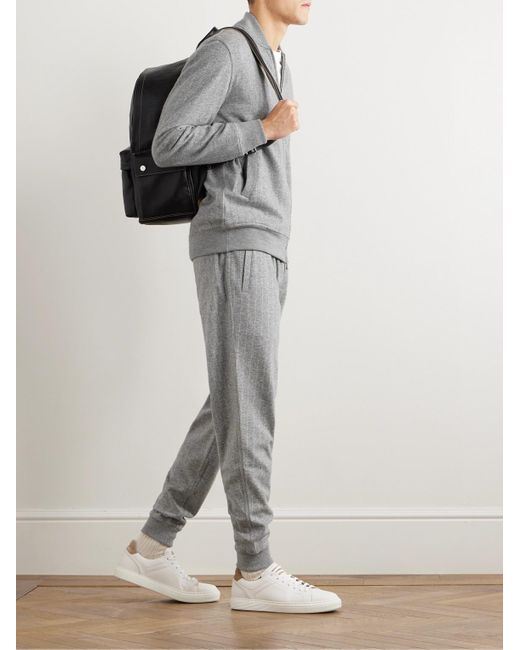 Pantaloni sportivi in cashmere e cotone di Brunello Cucinelli in Gray da Uomo