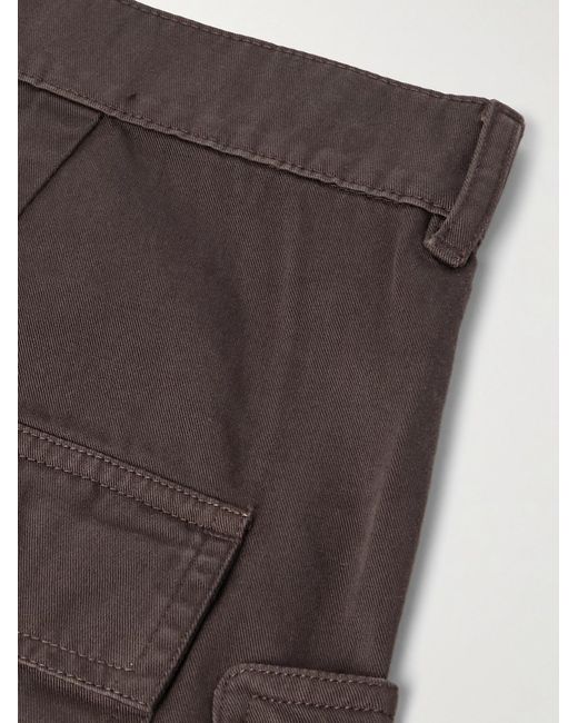 Rick Owens Brown Stefan Wide-Leg Cotton-Twill Cargo Trousers for men