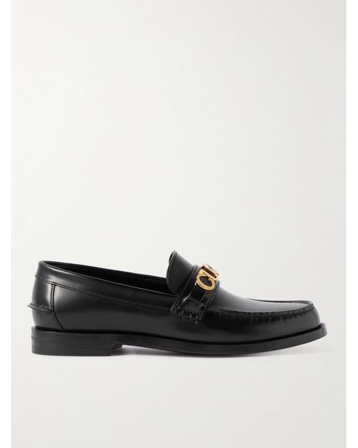Gucci Logo-embellished Leather Loafers in Black for Men | Lyst Canada