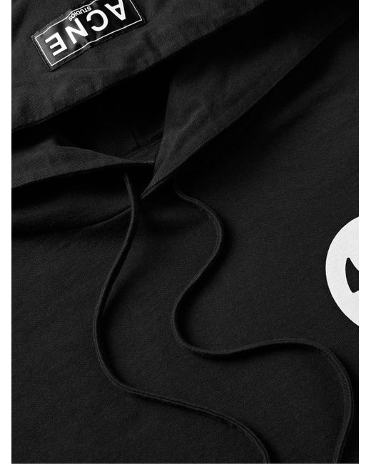 Acne Black Fester H U Logo-print Cotton-jersey Hoodie for men