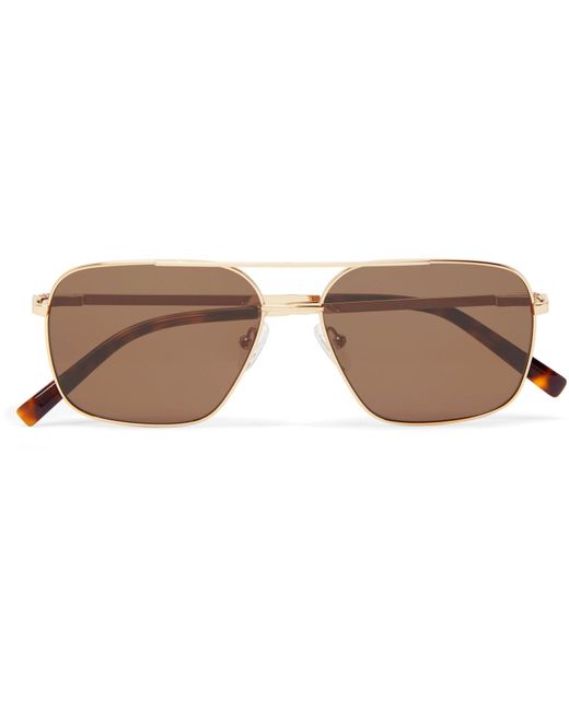 Moscot Shtarker Sun Aviator-style Gold-tone Sunglasses in Brown for Men ...
