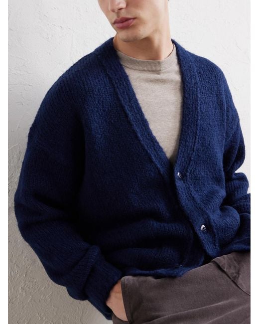 Folk Blue Knitted Cardigan for men