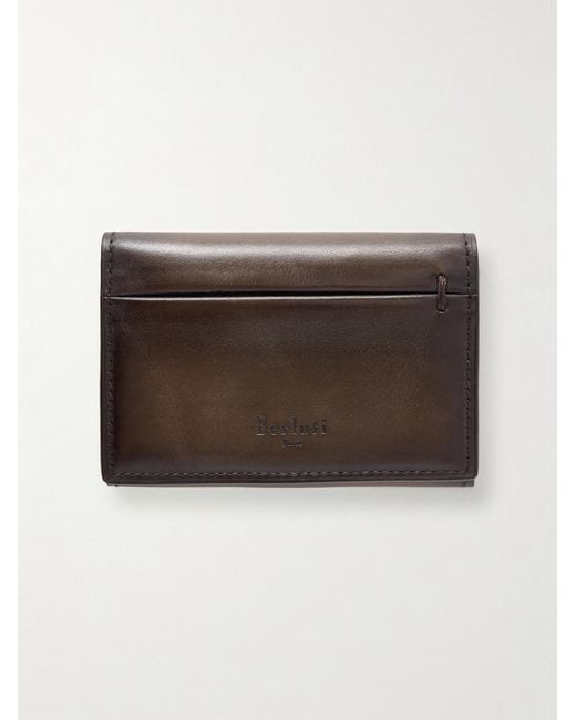 Berluti Brown Imbuia Gaspard Venezia Leather Cardholder for men