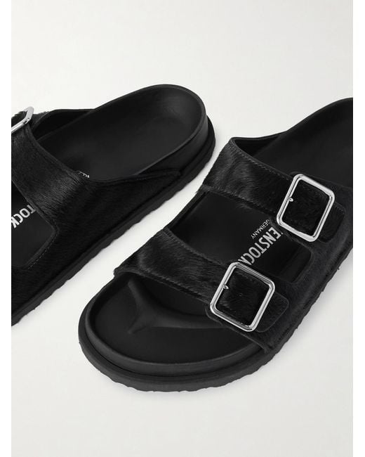 Birkenstock Black Arizona Calf Hair Sandals for men