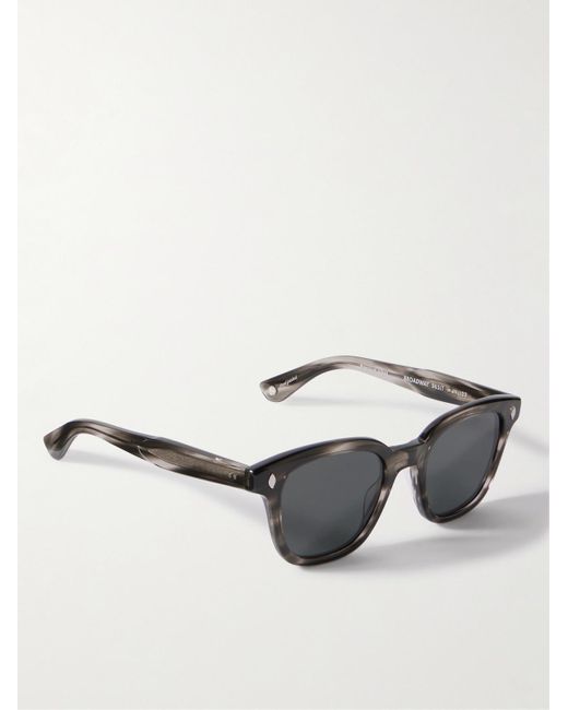 Garrett Leight Black Broadway D-Frame Acetate Sunglasses for men