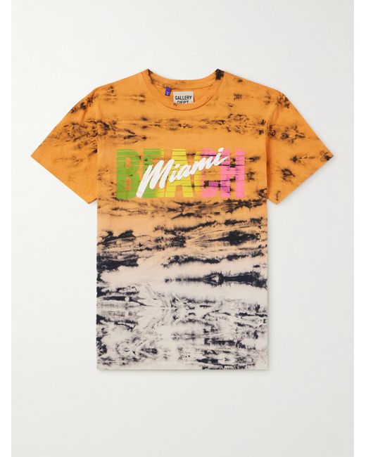 GALLERY DEPT. White Logo-print Tie-dyed Cotton-jersey T-shirt for men