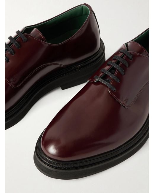 VINNY'S Brown Officer Polished-leather Derby Shoes for men