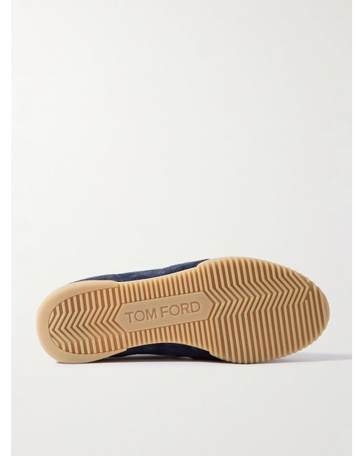 Tom Ford Blue Jackson Suede Sneakers for men