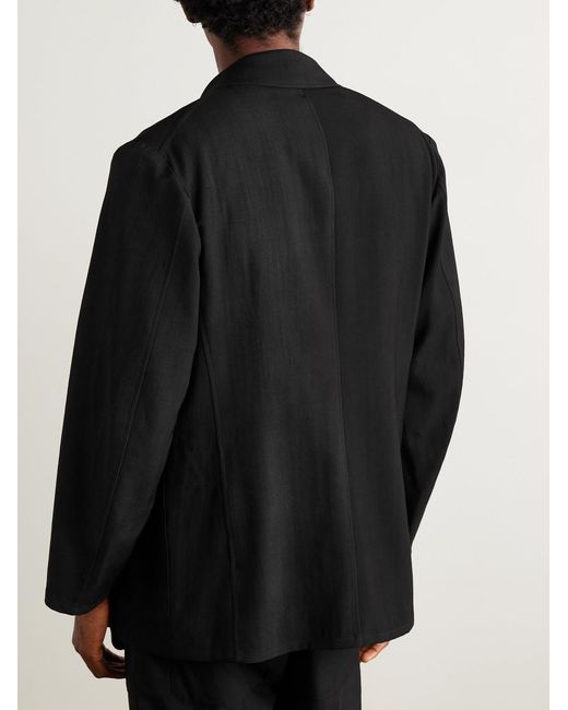 Kaptain Sunshine Black Unstructured Wool-Twill Suit Jacket for men