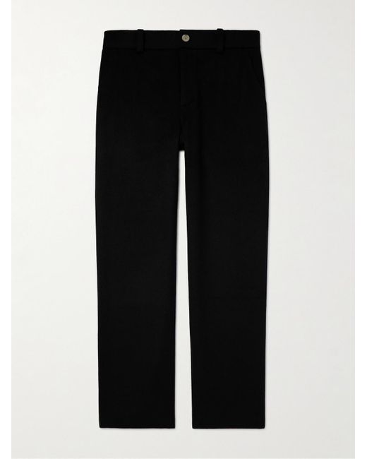 The Elder Statesman Black Straight-leg Wool And Cashmere-blend Trousers for men