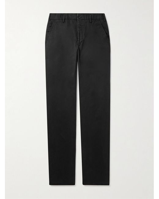 Slowear Black Tapered Stretch-Cotton Twill Trousers for men