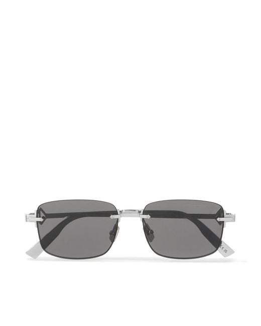 Dior Gray Cd Diamond S11U Rectangular-Frame Rimless-Tone Sunglasses for men