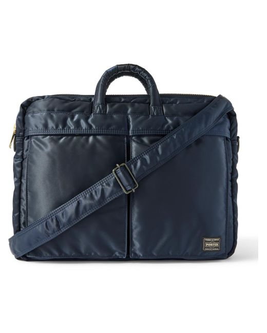 Porter-Yoshida and Co Blue Tanker 2Way Nylon-Twill Briefcase for men