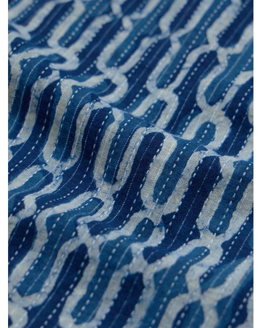 Kardo Lamar Hemd aus bedruckter und bestickter Baumwolle in Blue für Herren
