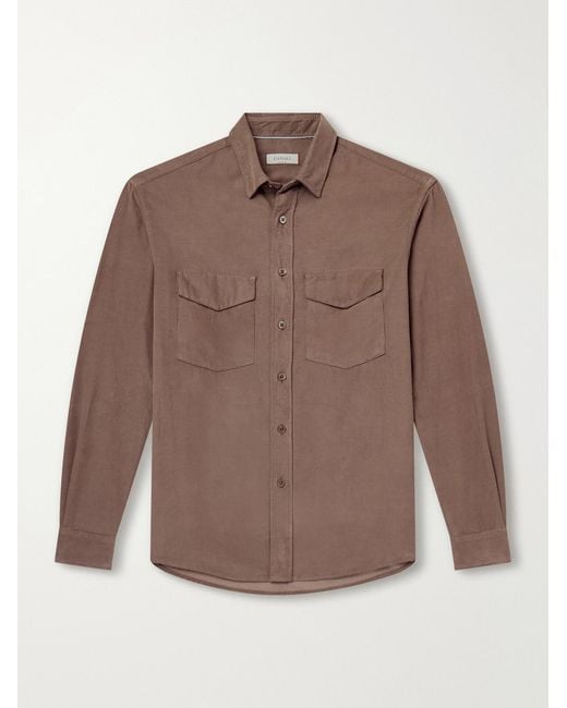 Canali Brown Cotton-Corduroy Shirt for men