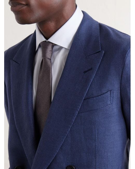 Canali Blue 8Cm Silk-Jaquard Tie for men