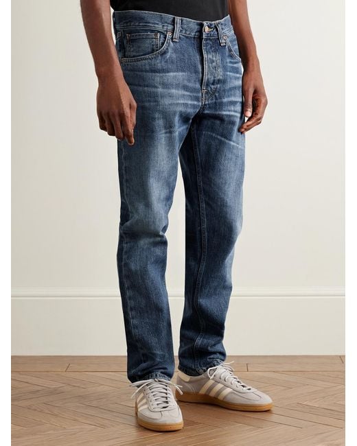 Nudie Jeans Blue Steady Eddie Ii Slim-Fit Straight-Leg Organic Jeans for men
