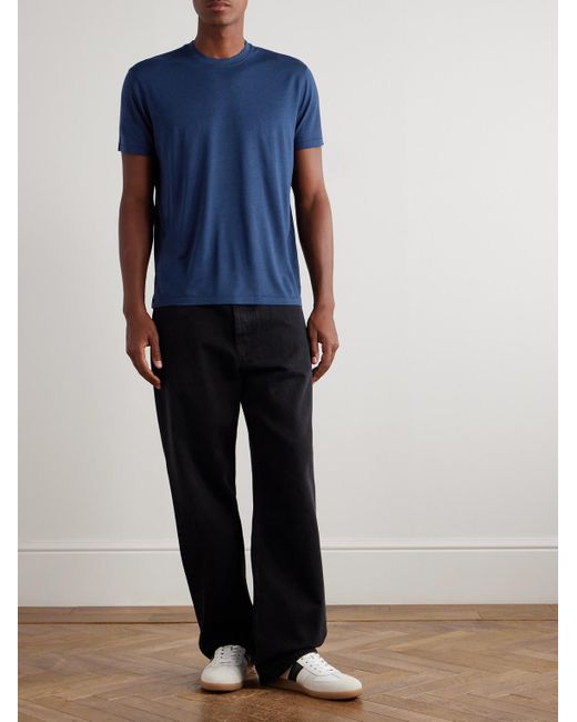 Tom Ford Blue Lyocell And Cotton-Blend Jersey T-Shirt for men