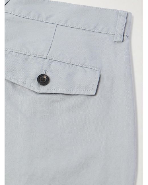 Mr P. Gray Steve Straight-leg Pleated Organic Cotton And Linen-blend Twill Trousers for men