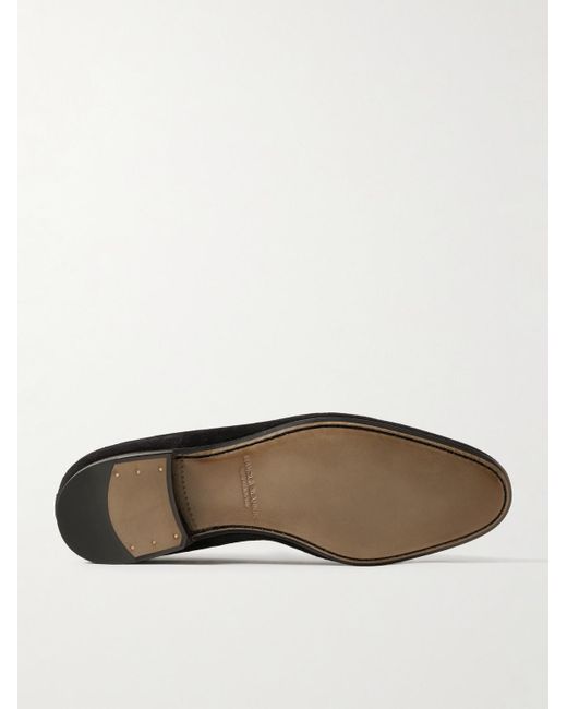 Manolo Blahnik Modena Loafers aus Veloursleder mit Lederbesatz in Black für Herren