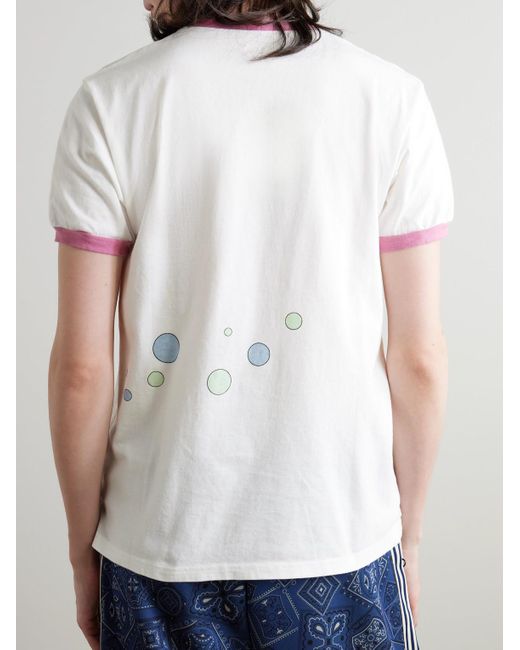 Kapital White Hard Rain Sundance Printed Cotton-Jersey T-Shirt for men