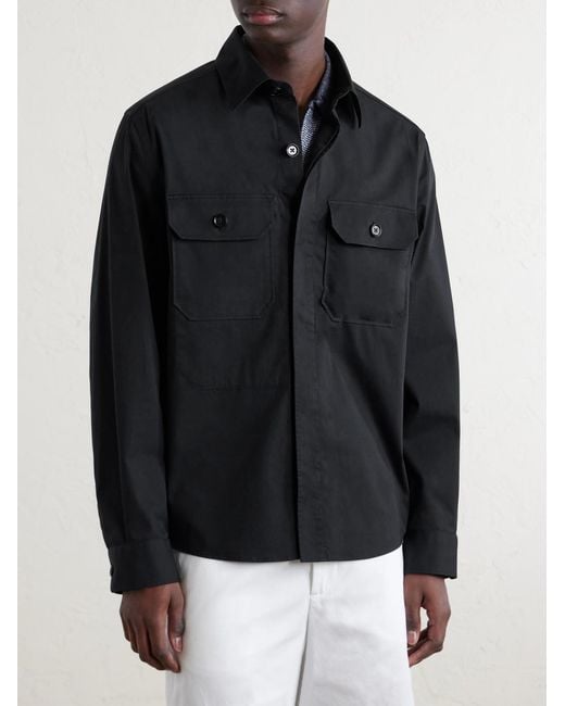 Zegna Black Cotton-Blend Overshirt for men
