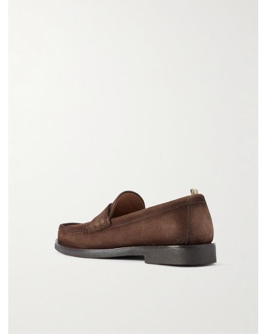 Officine Creative Brown Balfron Flexi 001 Brushed-Suede Loafers for men