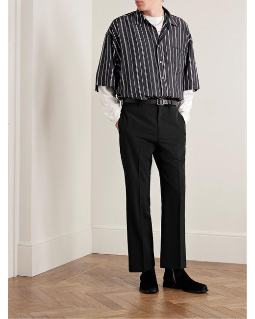 Acne Black Pilos Slim-fit Straight-leg Crepe Trousers for men