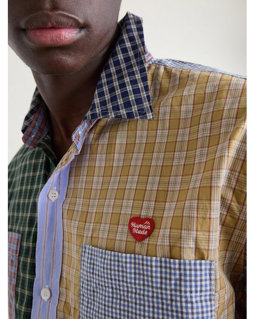 Human Made Multicolor Logo-Appliquéd Checked Cotton Shirt for men