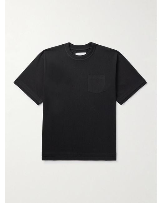 Sacai Black Layered Cotton-Jersey T-Shirt for men