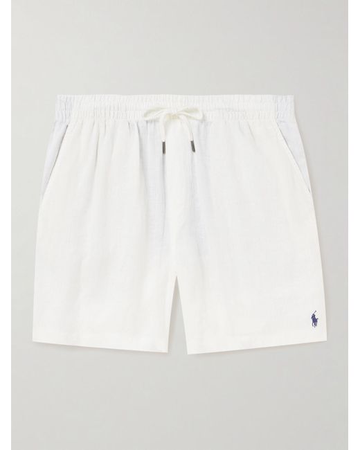 Polo Ralph Lauren Prepster Shorts aus Leinen mit Kordelzugbund und Logostickerei in White für Herren