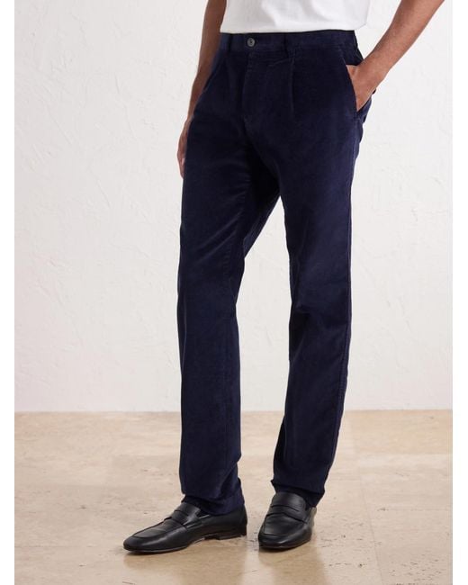 Slowear Blue Incotex Straight-leg Stretch Cotton-corduroy Trousers for men