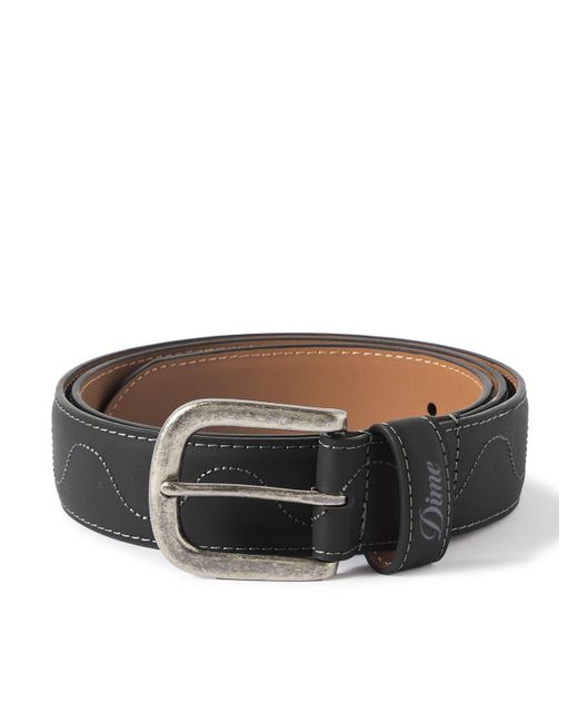 Dime Gray Desert 4cm Embroidered Leather Belt for men