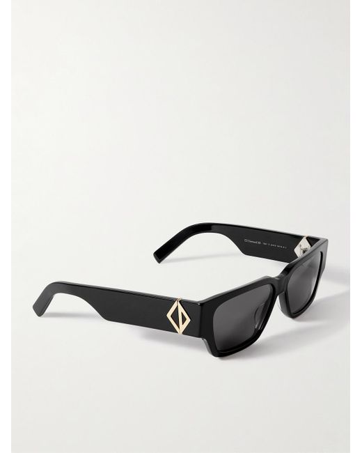 Dior CD Diamond S5I Sonnenbrille mit D-Rahmen aus Azetat und silberfarbenen Details in Black für Herren
