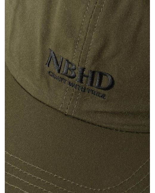 Neighborhood Green Dad Leather-trimmed Logo-embroidered Cotton Baseball Cap for men