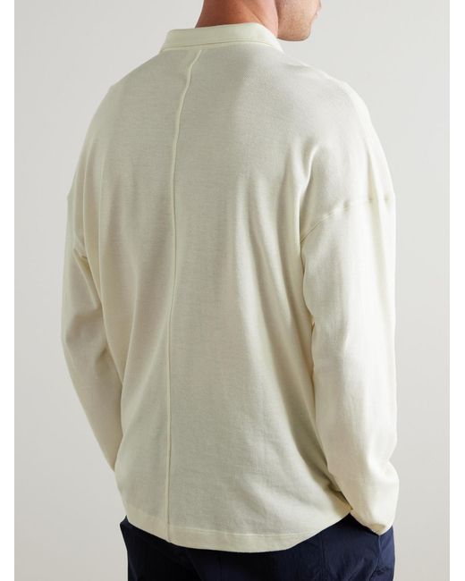 SSAM White Cotton And Silk-Blend Piqué Rugby Shirt for men